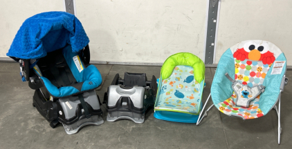 Infant Baby Car Seat and and Bases, bouncer and Bath Seat