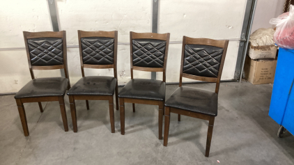 4 Leather Like Table Chairs Good Shape Please Inspect