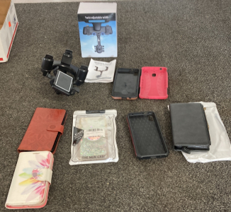 Cellphone Cases And Rearview Mirror Holder Good Shape Has Box Please Inspect