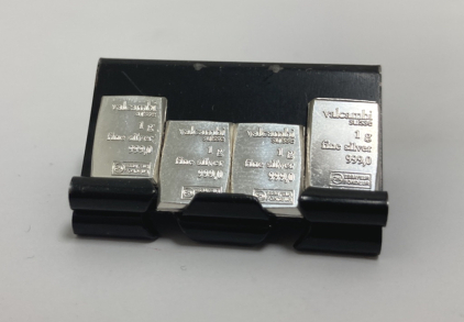 (4) One Gram .999 Fine Silver Bars— Verified Authentic