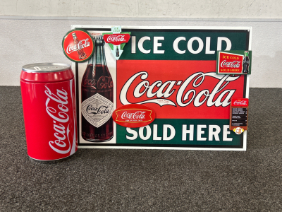 Coca Cola Bank, Magnets and Sign
