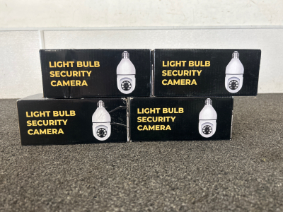 (4) Light Bulb Security Cameras Please Inspect