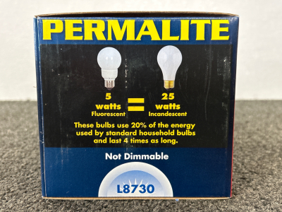 (18) Permalite Fluorescent Light Bulbs