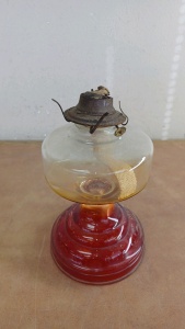 10" H Glass Oil Lamp