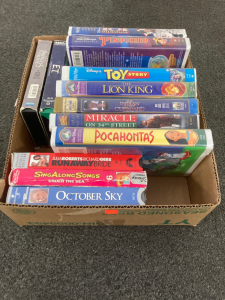 Box of Disney VHS Movies