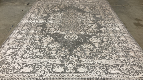 7’10” x 10’ Gray Traditional Area Rug