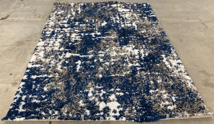 5’3” x 7’5” Blue/Gray/White Shag Area Rug