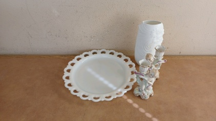 Platter, Vase, and Candle Holders