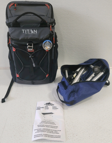 Titan Artic Zone Cooler Backpack, Cascade Collapsible Bench