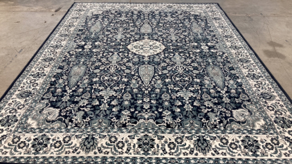 7’10” x 10’ Blue Traditional Area Rug