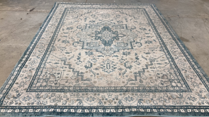 7’10” x 10’ Light Blue Traditional Area Rug