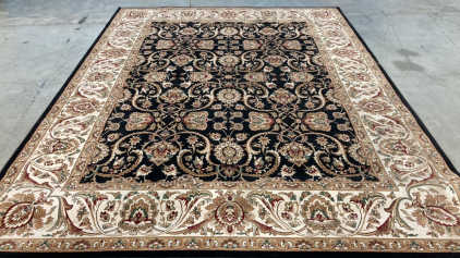 7’10” x 10’ Black/Red/Green Traditional Area Rug