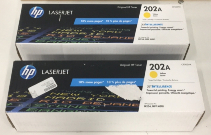 (2) Hp LaserJet Yellow Original Toner Cartridges For M254, Mfp m281