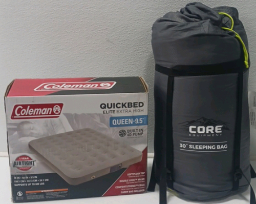 Coleman Quick bed With Built-in Pump And Core Equipment Sleeping Bag