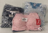 (1) Carole Hochman Size XL Dark Gray Pajama Set, (1) Size L Blue Peanuts Soft Fluffy Hoodie/Robe, (1) 3 Pack Puma Sports Bra Size XL (Baby Pink, Black, and Navy Blue)