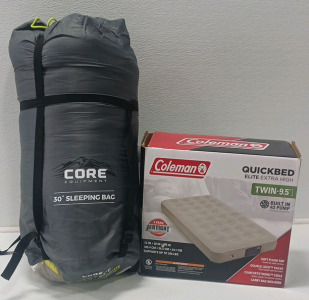Coleman Quick bed With Built-in Pump And Core Equipment Sleeping Bag