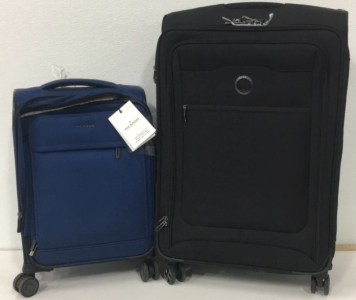 (1) Delsey Paris Lockable 32” x 19” x 10” Luggage Bag With Wheels (1) Ricardo Beverly Hills 24” x 14” x 6” Lightweight Carry On Bag With Wheels