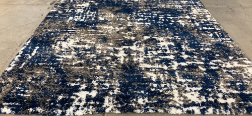 7’10” x 10’ Blue/Gray/White Shag Area Rug