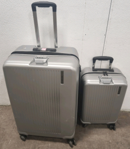 2pc Samsnite Hard Case Silver Suit Case Set