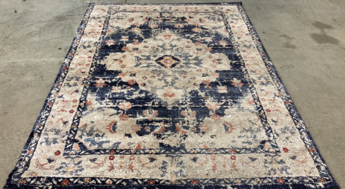 5’3” x 7’ Blue Traditional Area Rug