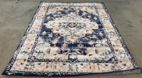 5’3” x 7’ Blue/Cream Traditional Area Rug