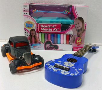 Bracelet Maker Kit, Toy Car And Ukulele