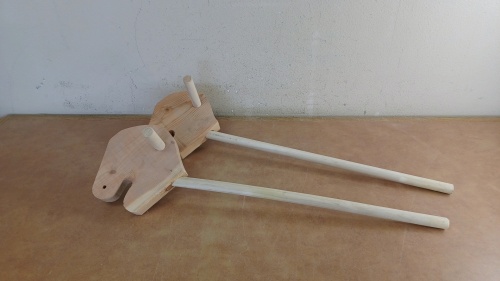 (2) Wood Stick "Horse" Toys