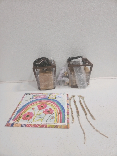 (2) Lanterns Syle Light Fixtures, Calenders, (4) Boho Bracelets