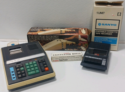 Portable Cassette Tape Recorder, Dustbuster And Unisonic XL-121 Calculator
