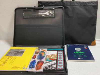 (2) Portfolio Carriers, Sketch Pads, Tribal Coloring Pad, Native Feather Stickers