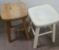 Wooden Step Ladder And (2) Stools - 2