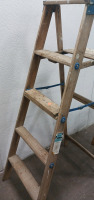 Wooden Step Ladder And (2) Stools - 3