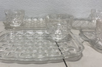 (4) Glass “Snack Plates” with Matching Glass Cups - 4