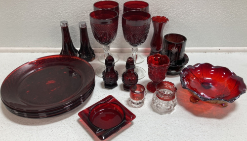 20pc Red Glass Set