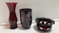20pc Red Glass Set - 9