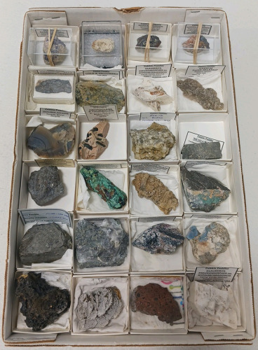 (24) Piece Rocks, Minerals And Fossils Including "Float Copper"