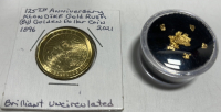 Alaska/Klondike Natural Gold Nuggets (1) 125th Anniversary Klondike Gold Rush Coin (Brilliant Uncirculated)