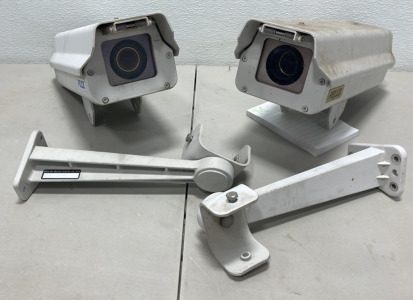 (2) Pelco Outdoor Surveillance Cameras W/ Mouting Arms