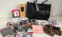 Black Tote Purse, Hair Accessories, False Lashes and More!