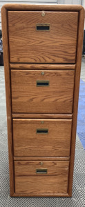 Wood 4-Drawer File Cabinet