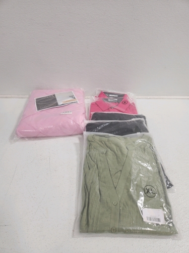 (2) Pink Men's Shirts, (3) Ladies Shirts, (1) Duvet Cover