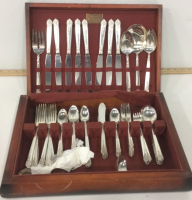 King Edward Exquisite Silverplate Silverware Set In Anti-Tarnish Chest