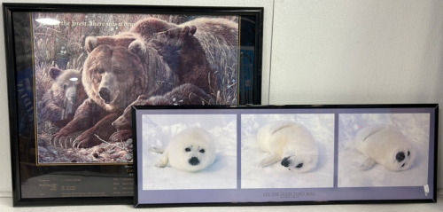 Grizzly Bear and Seal Art