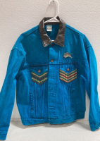 Native Inspired Jean Jacket w/ Beaded Fringe