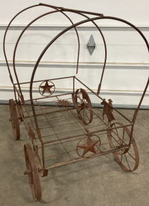 Metal Covered Wagon Yard Art