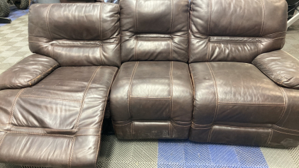 3-Seat Reclining Leather Couch
