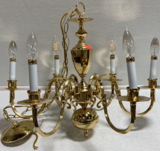 Gold Tone 6-Light Chandelier