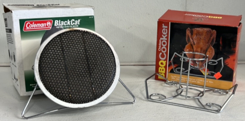 Coleman Portable Heater and BBQ Chicken Cooker