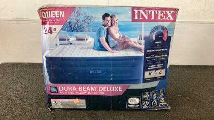 Used Intex Dura-Beam Queen High-Rise Pillow Top Airbed- Untested