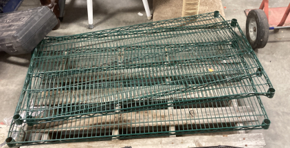 3 Metal Shelfs 47”X24” No Shelf Post Broken Chair Please Inspect